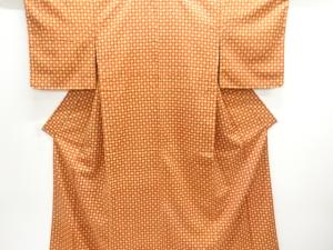 未使用品　抽象花模様上代紬着物